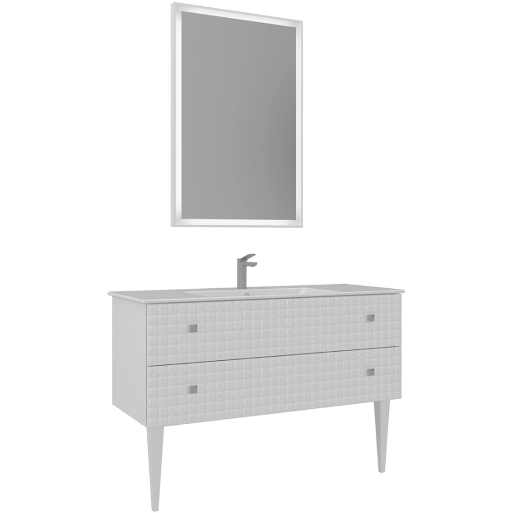 Orka Lipari 120 Cm Mat Beyaz Banyo Dolabı Takımı (Krom Kulp) - 5007351