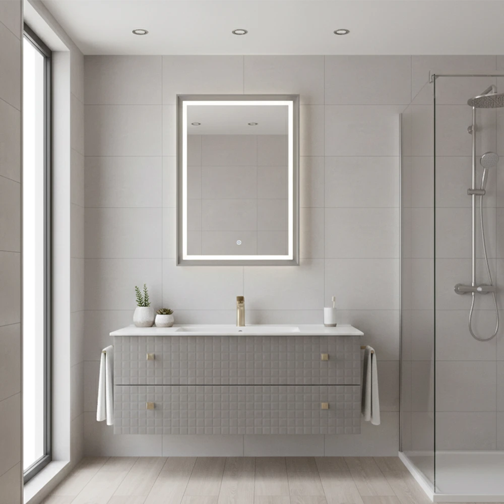 Orka Lipari 120 Cm Mat Vizon Banyo Dolabı Takımı (Krom Kulp) - 5007327 2