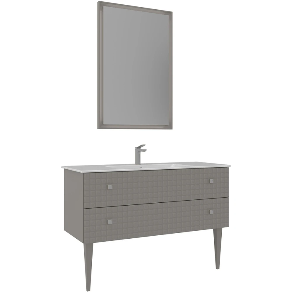 Orka Lipari 120 Cm Mat Vizon Banyo Dolabı Takımı (Krom Kulp) - 5007352