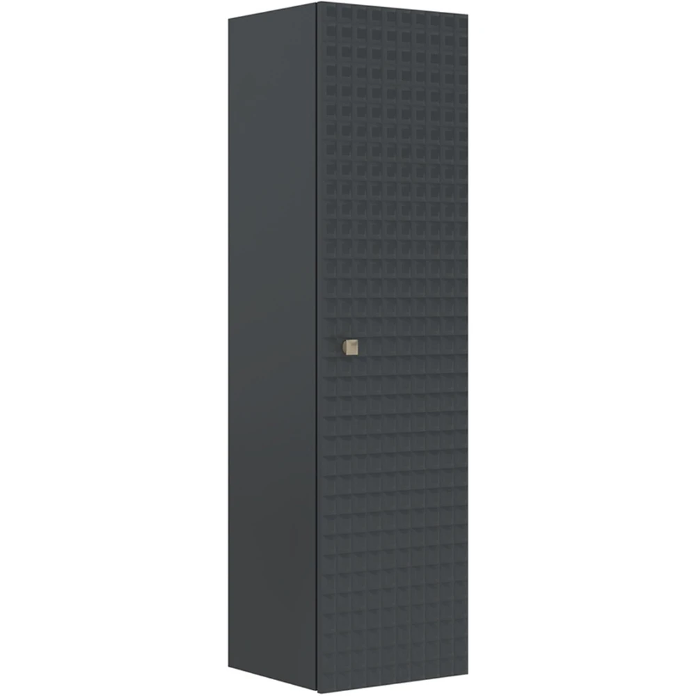 Orka Lipari 40 Cm Mat Antrasit Boy Dolabı (Altın Kulp)