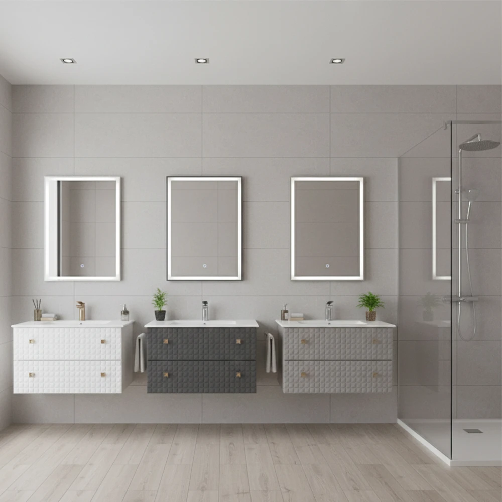 Orka Lipari 80 Cm Mat Vizon Banyo Dolabı Takımı (Krom Kulp) - 5008985 2