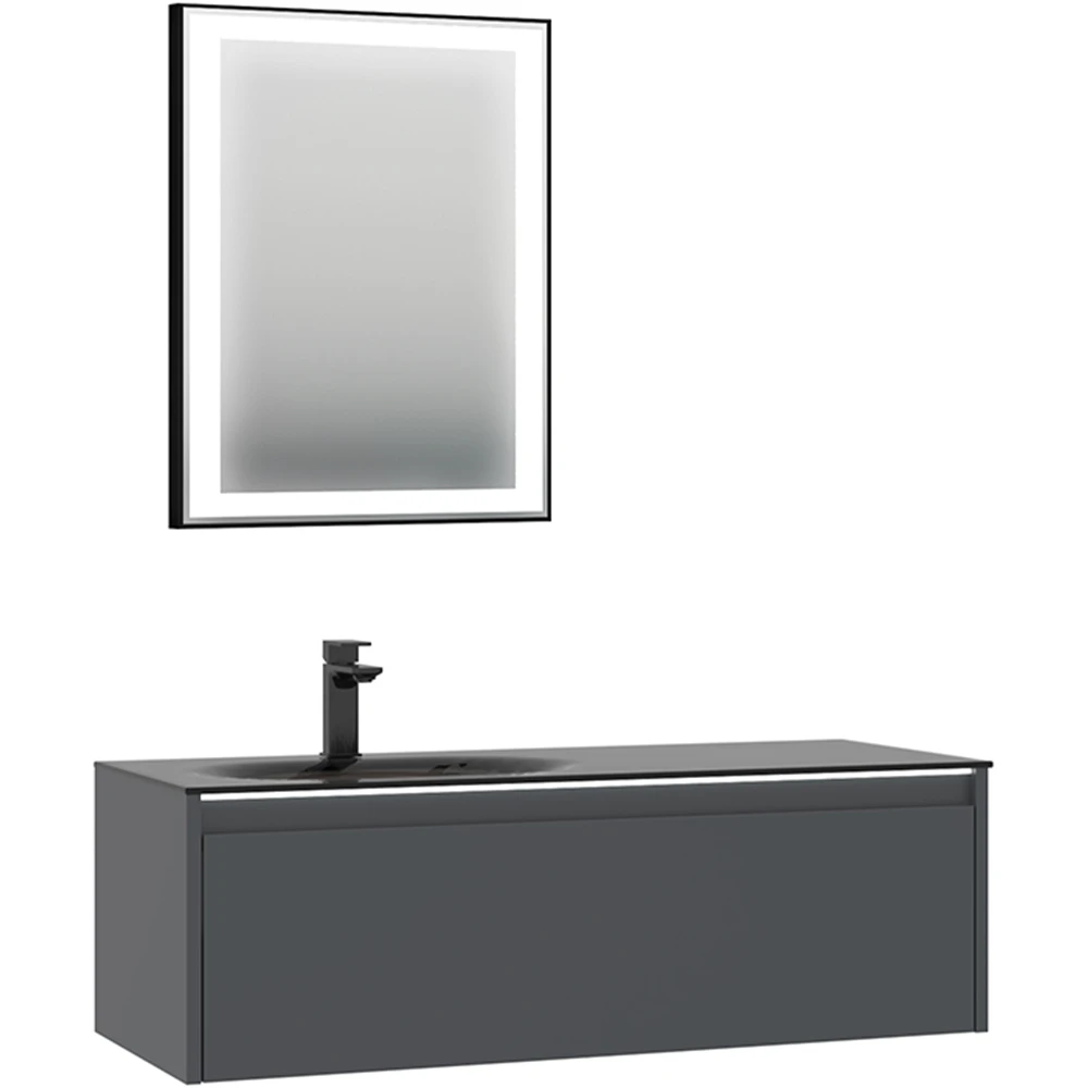 Orka Lisbon 110 Cm Mat Antrasit Banyo Dolabı Takımı