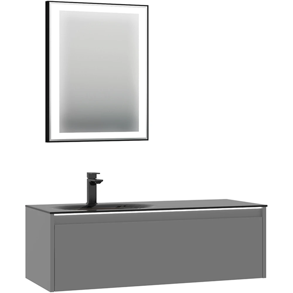 Orka Lisbon 110 Cm Mat Gri Banyo Dolabı Takımı