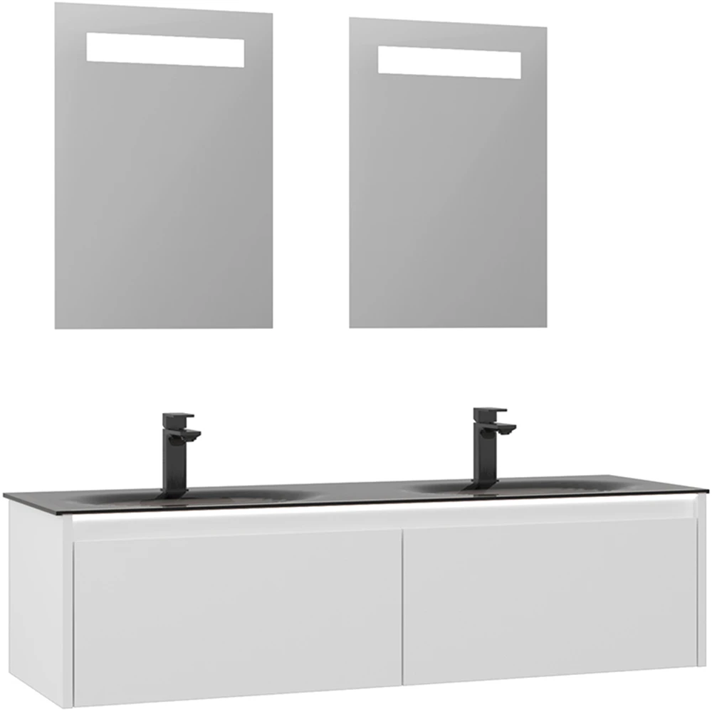 Orka Lisbon 130 Cm Mat Beyaz Banyo Dolabı Takımı