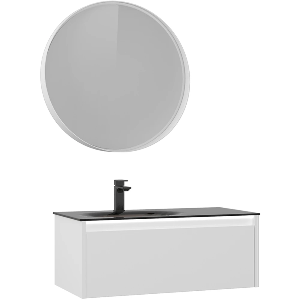 Orka Lisbon 90 Cm Mat Beyaz Banyo Dolabı Takımı