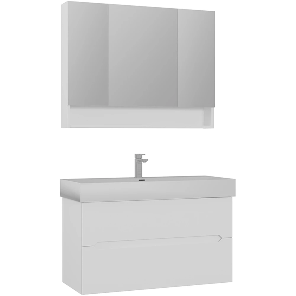 Orka Malta 100 Cm Mat Beyaz Banyo Dolabı Takımı