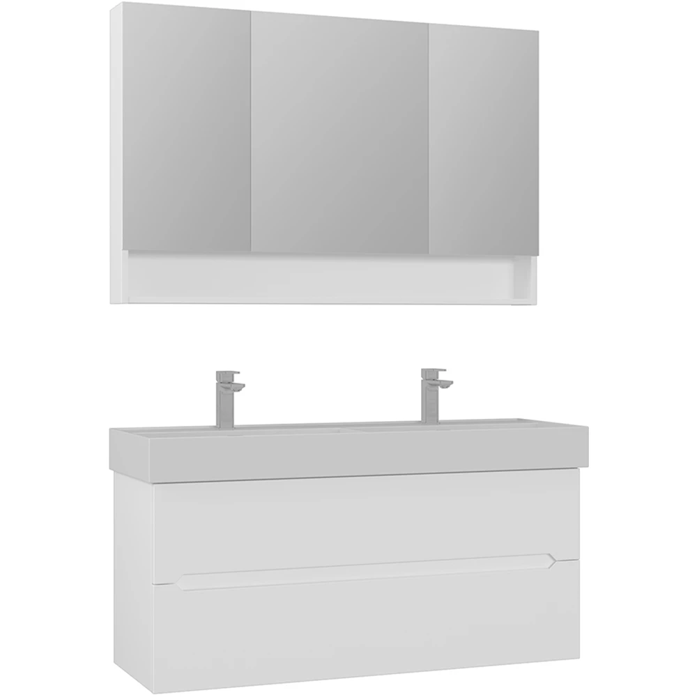 Orka Malta 120 Cm Mat Beyaz Banyo Dolabı Takımı