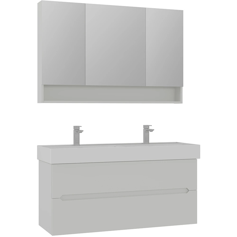 Orka Malta 120 Cm Mat Kaşmir Banyo Dolabı Takımı