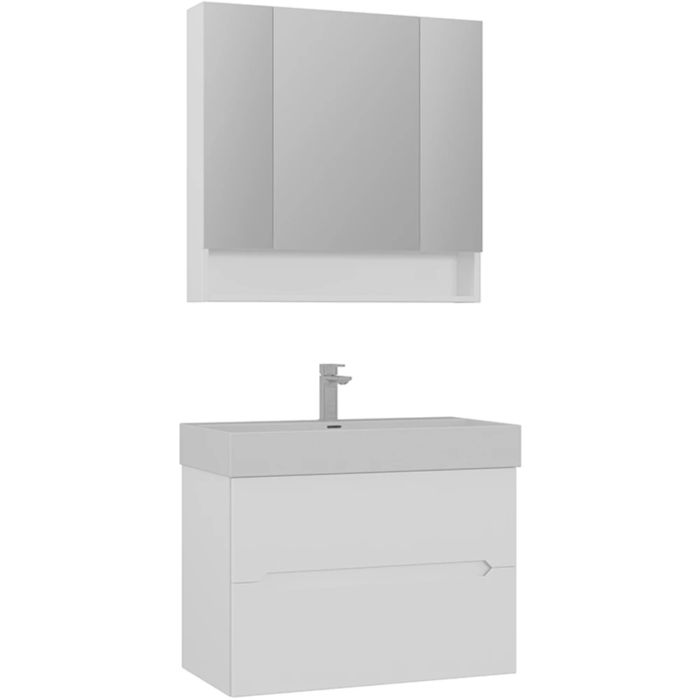 Orka Malta 80 Cm Mat Beyaz Banyo Dolabı Takımı