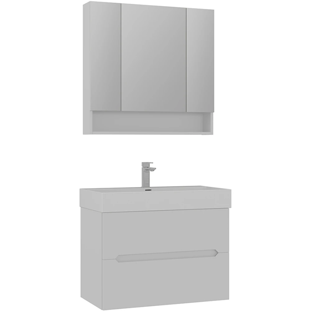 Orka Malta 80 Cm Mat Kaşmir Banyo Dolabı Takımı