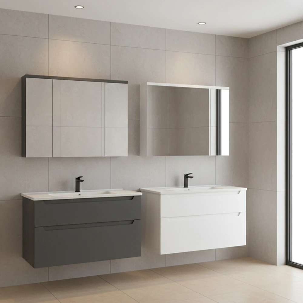 Orka Messina 100 Cm Mat Antrasit Banyo Dolabı Takımı - 5007143 2