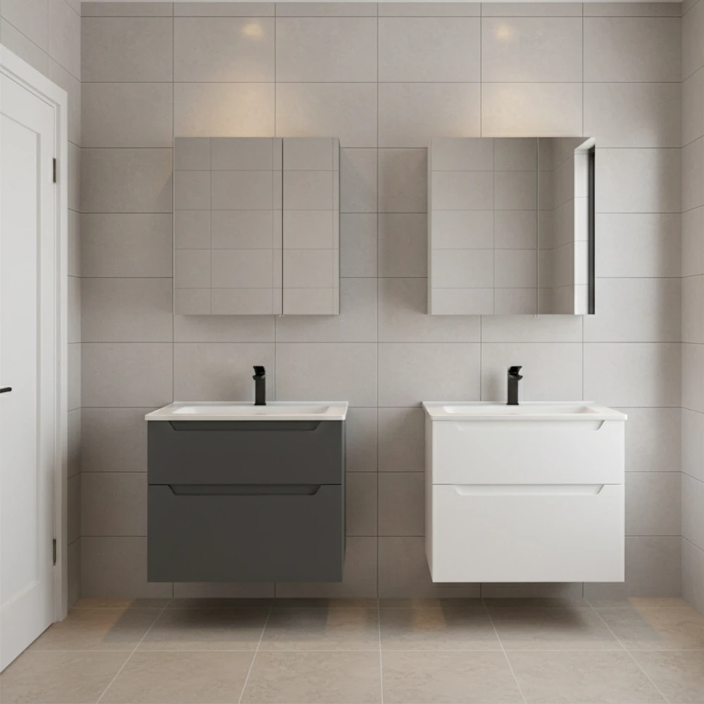 Orka Messina 65 Cm Mat Antrasit Banyo Dolabı Takımı - 5007133 2