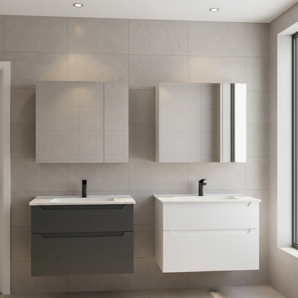 Orka Messina 85 Cm Mat Beyaz Banyo Dolabı Takımı - 5007139 2