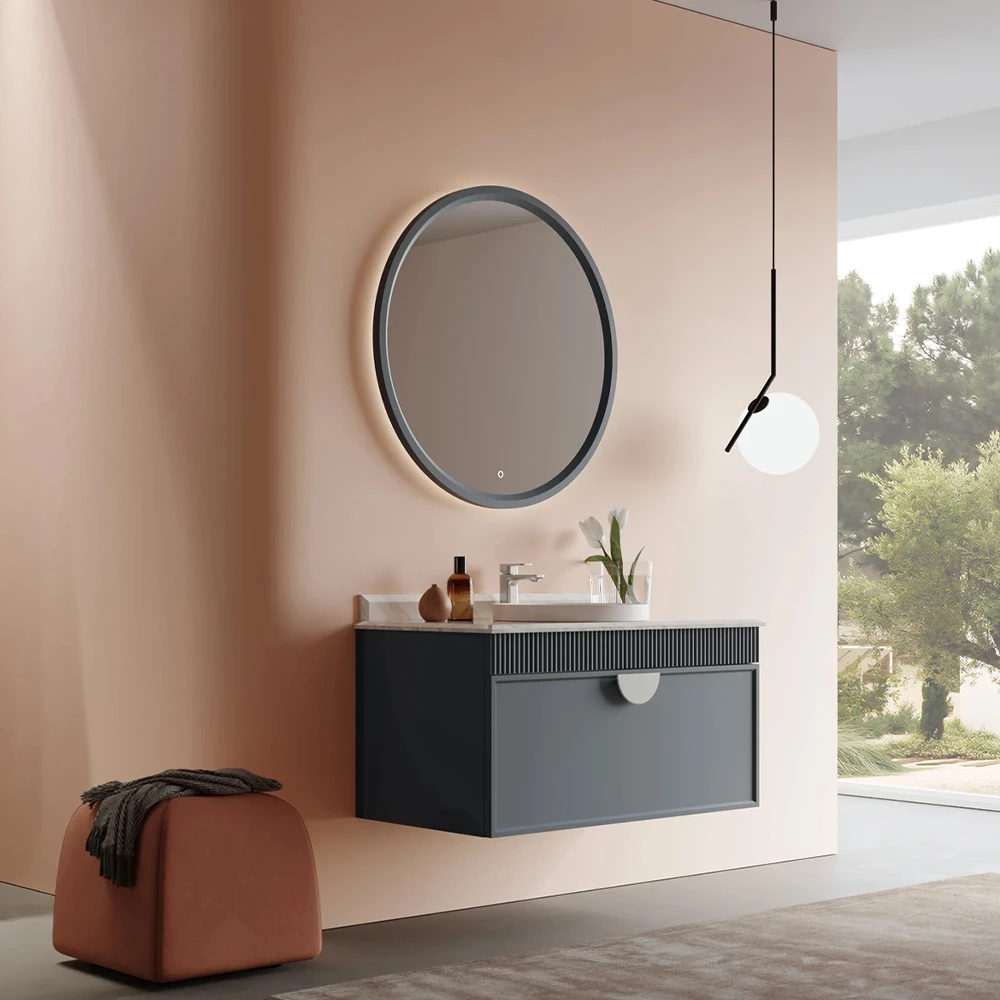 Orka Molino 100 Cm Antrasit Banyo Dolabı Takımı (Krom Kulp) 2