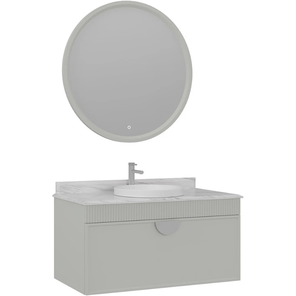 Orka Molino 100 Cm Kaşmir Banyo Dolabı Takımı (Krom Kulp)