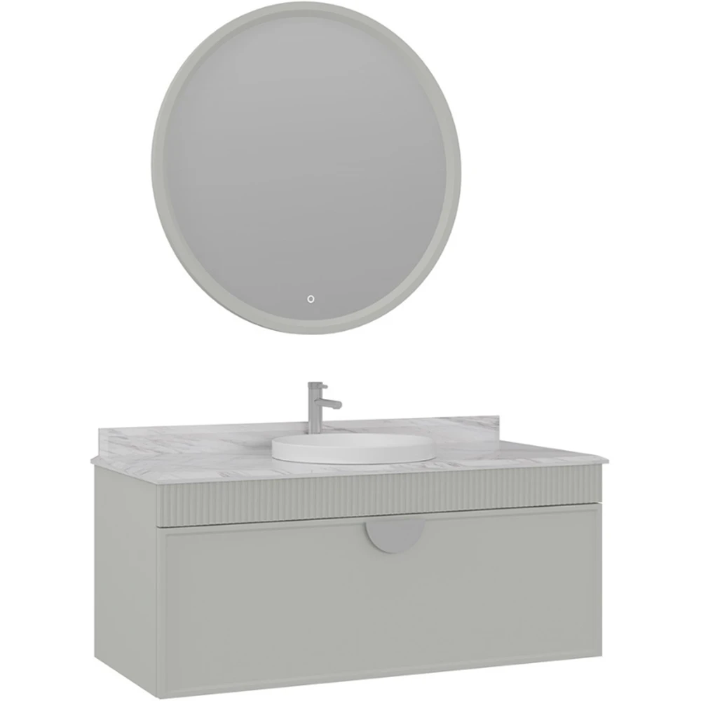 Orka Molino 120 Cm Kaşmir Banyo Dolabı Takımı (Krom Kulp)