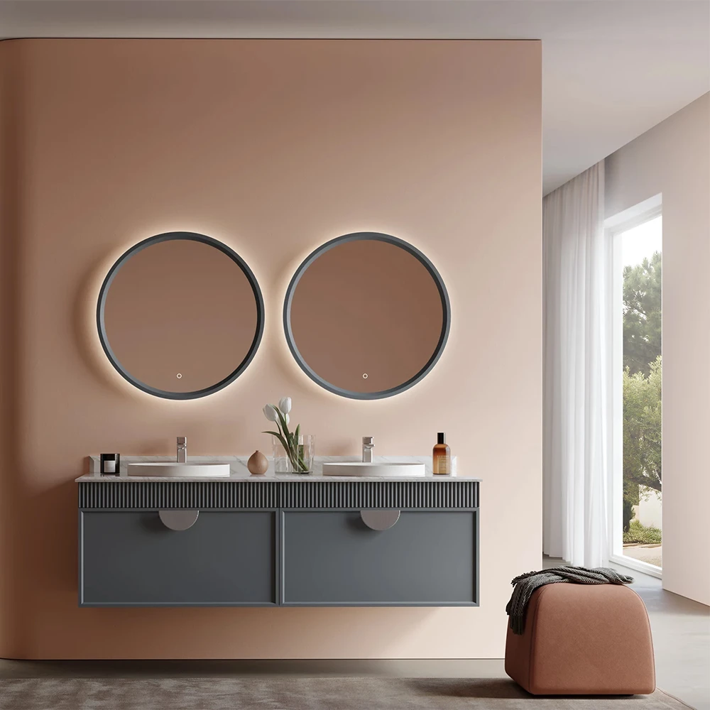 Orka Molino 160 Cm Antrasit Banyo Dolabı Takımı (Krom Kulp) 2