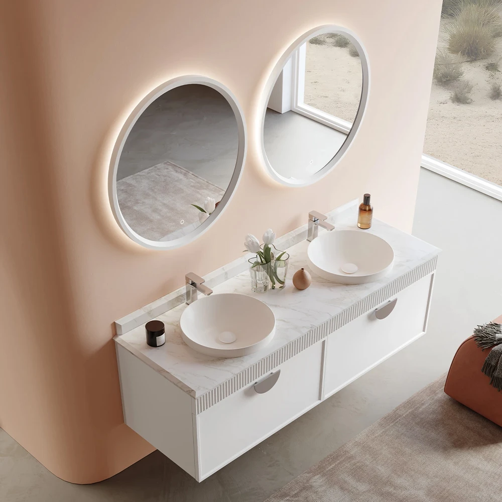 Orka Molino 160 Cm Beyaz Banyo Dolabı Takımı (Krom Kulp) 3