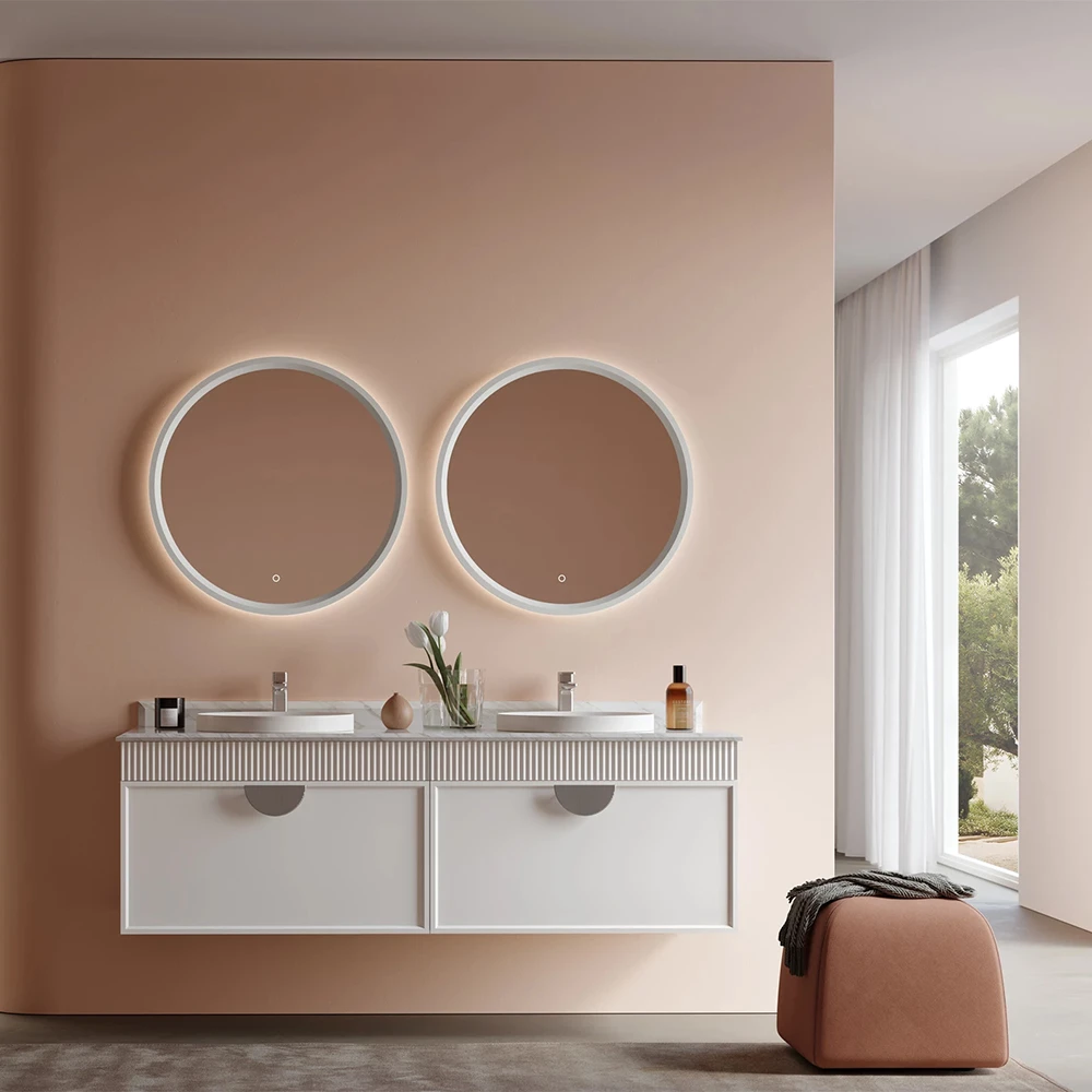 Orka Molino 160 Cm Beyaz Banyo Dolabı Takımı (Krom Kulp) 2