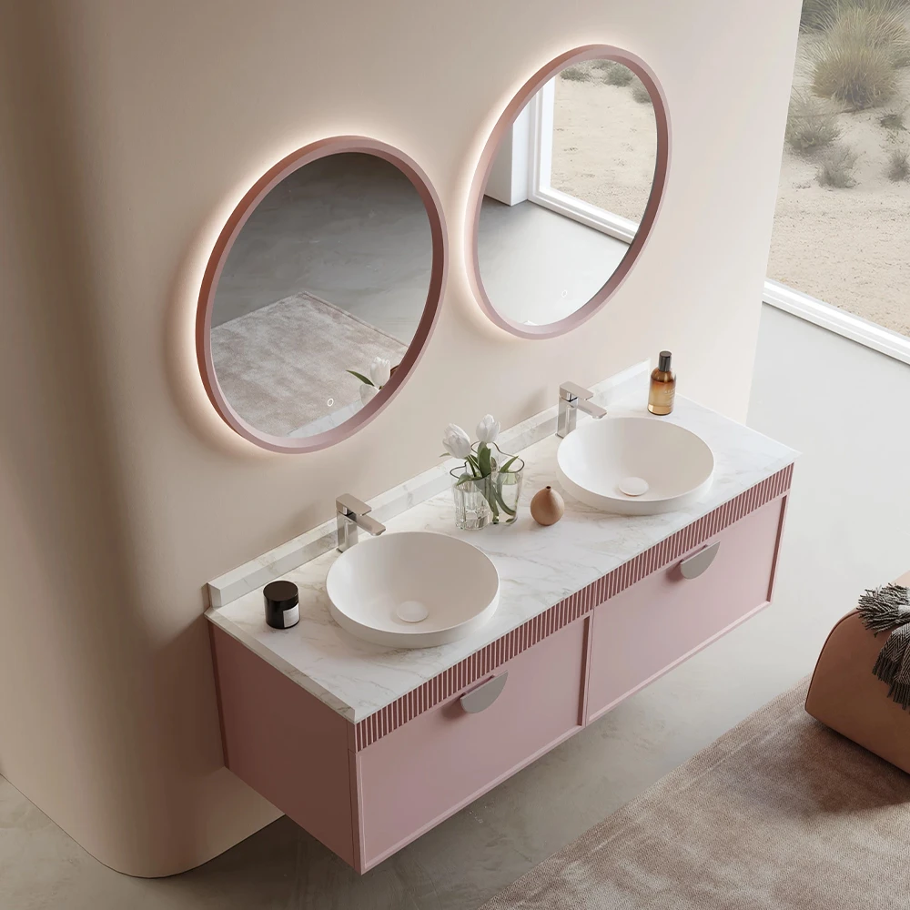 Orka Molino 160 Cm Pudra Banyo Dolabı Takımı (Krom Kulp) 2