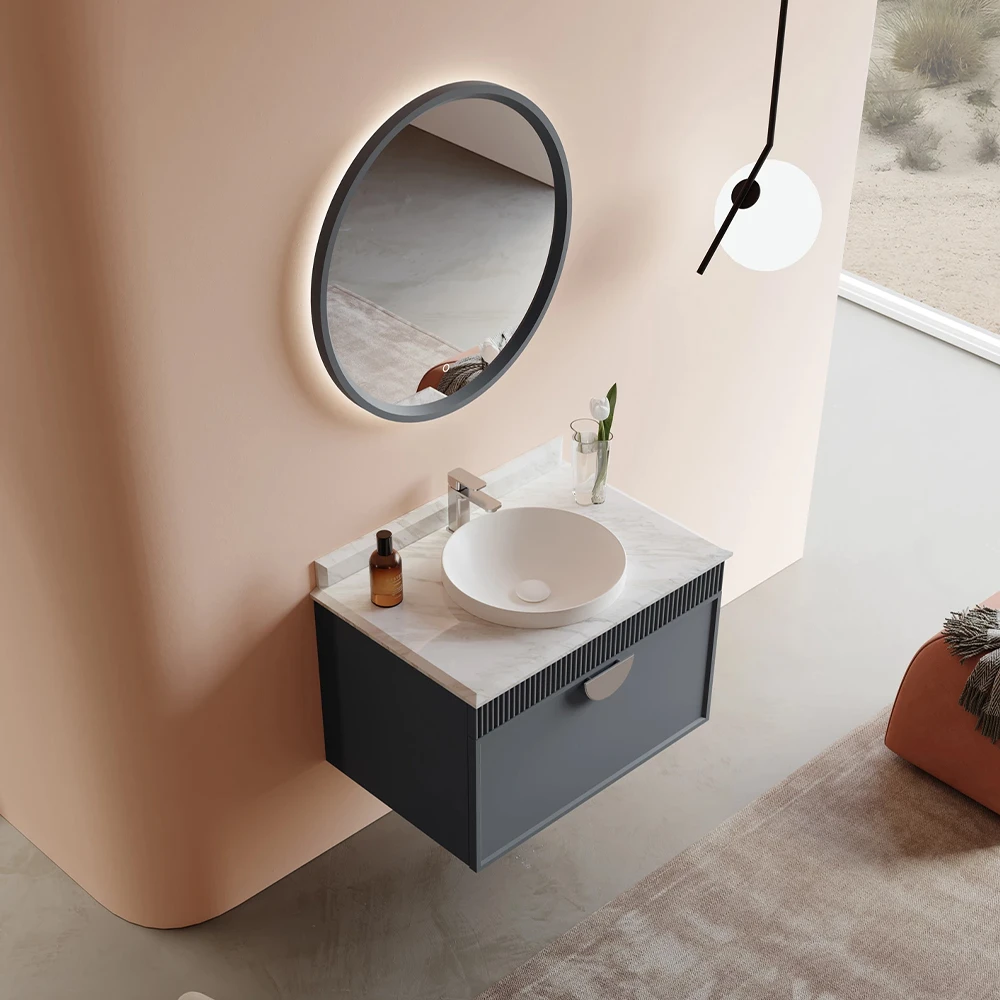 Orka Molino 80 Cm Antrasit Banyo Dolabı Takımı (Krom Kulp) 3