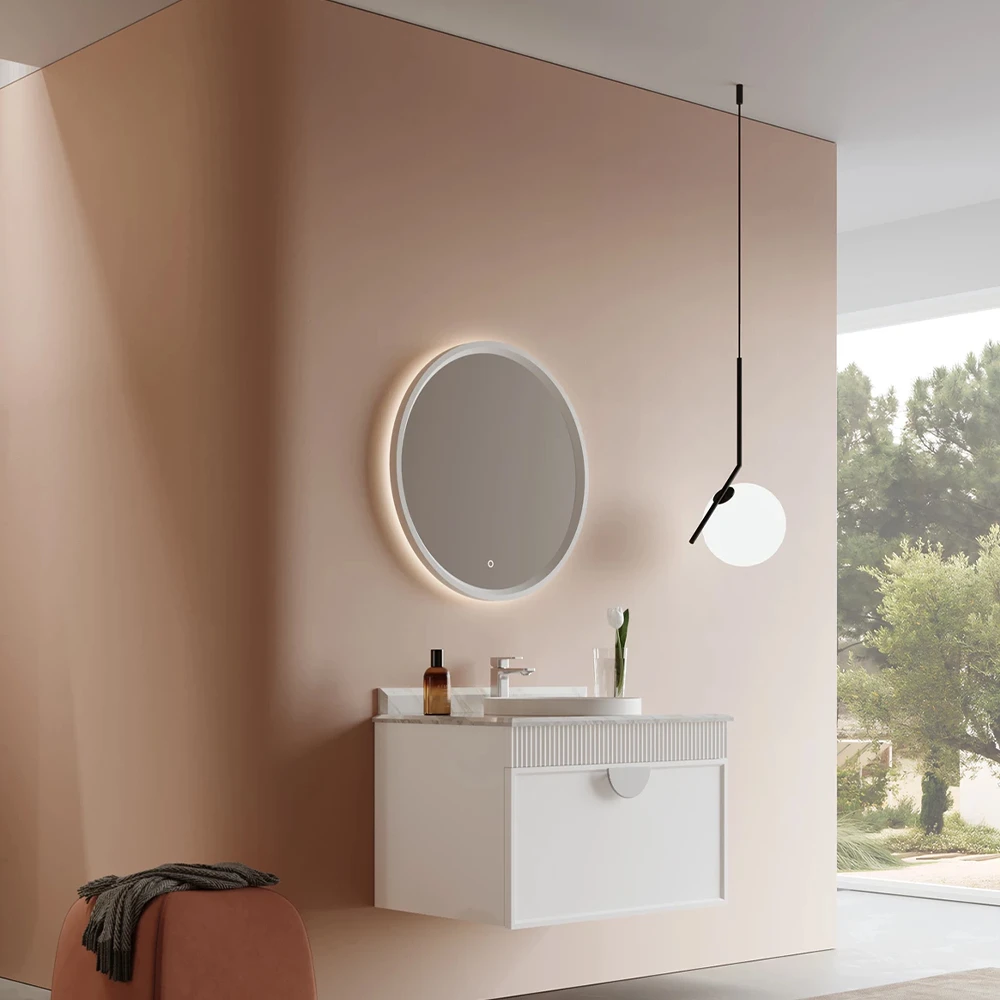 Orka Molino 80 Cm Beyaz Banyo Dolabı Takımı (Krom Kulp) 3