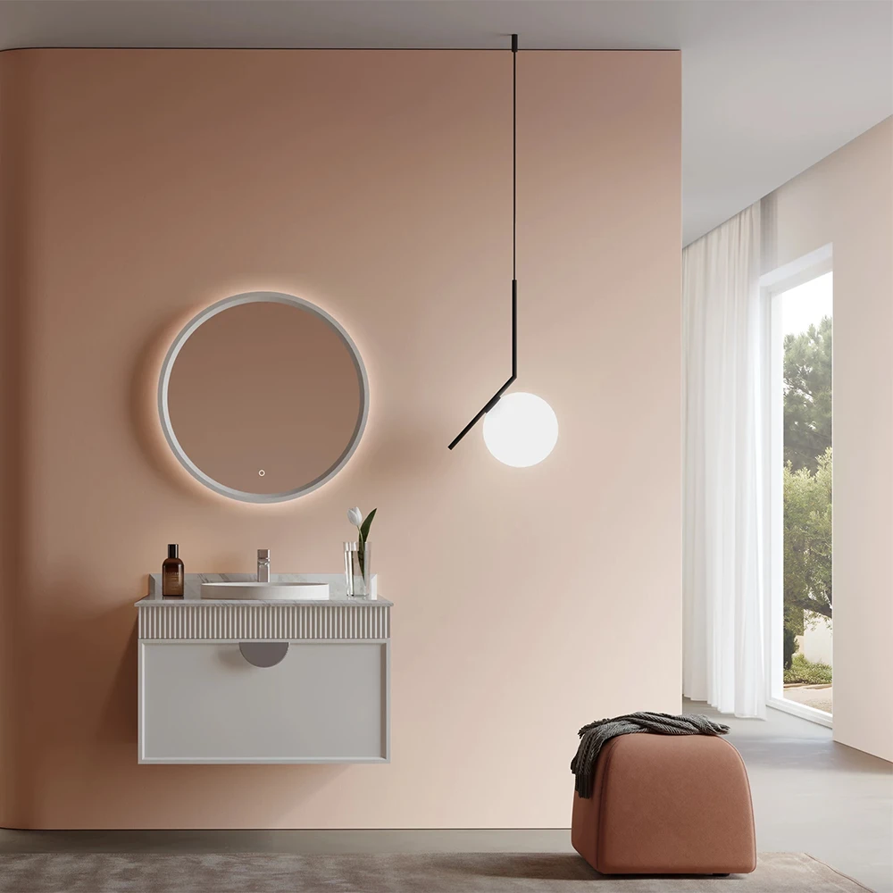 Orka Molino 80 Cm Beyaz Banyo Dolabı Takımı (Krom Kulp) 2