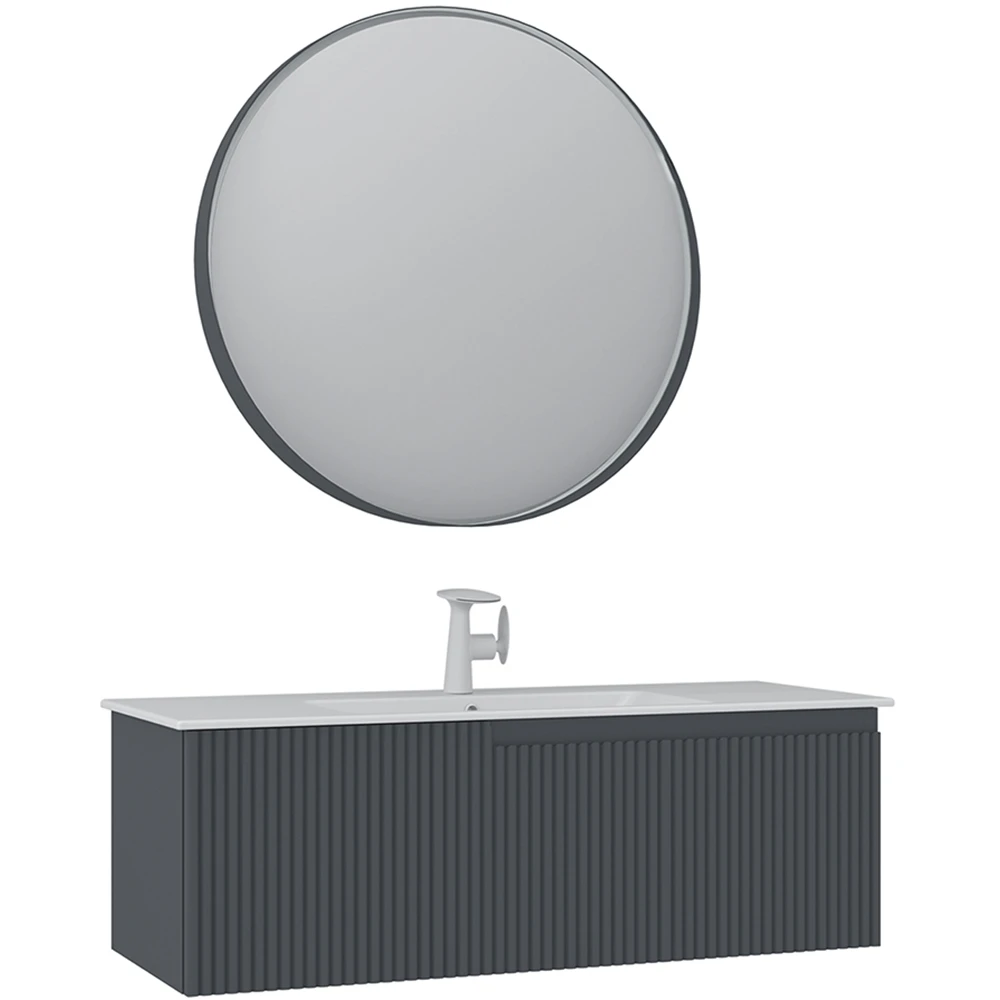 Orka Moonlight 120 Cm Mat Antrasit Banyo Dolabı Takımı - 5007398