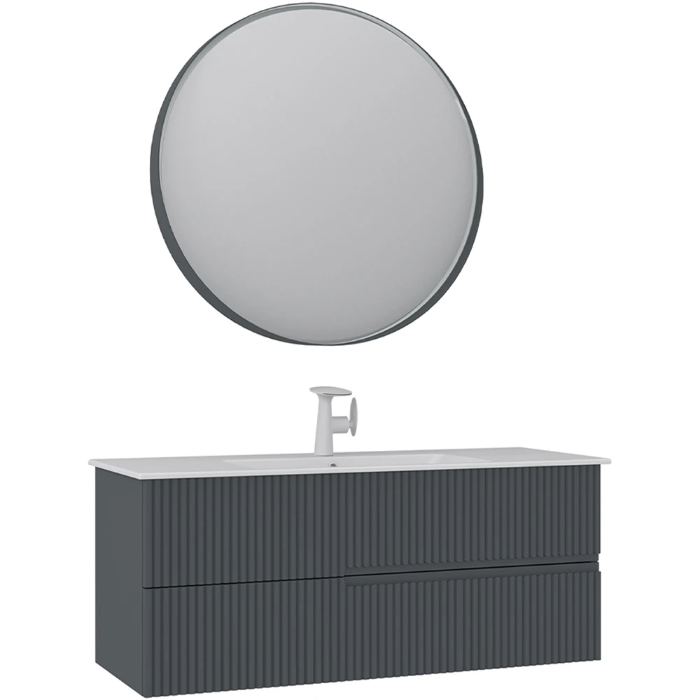Orka Moonlight 120 Cm Mat Antrasit Banyo Dolabı Takımı - 5007404