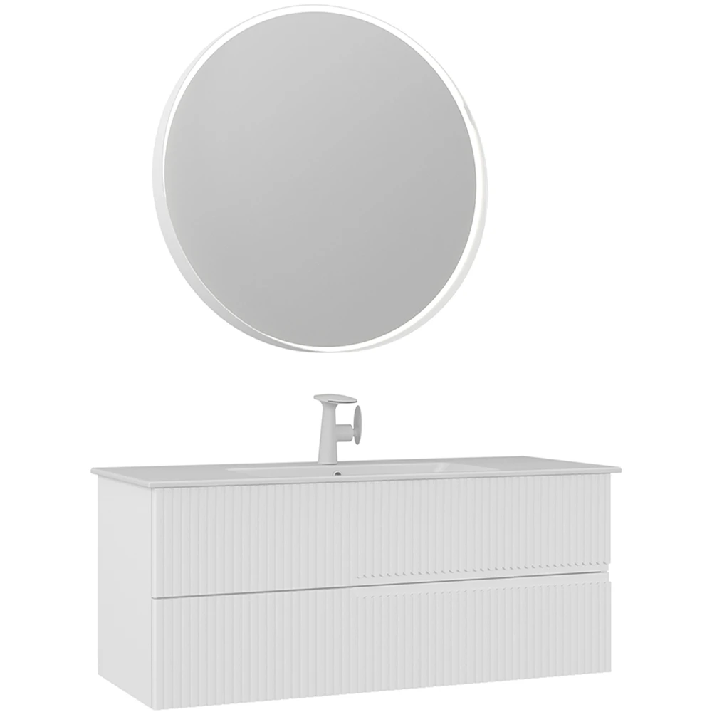 Orka Moonlight 120 Cm Mat Beyaz Banyo Dolabı Takımı - 5007405