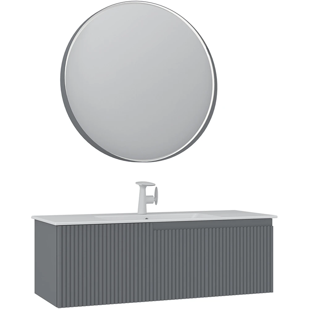 Orka Moonlight 120 Cm Mat Gri Banyo Dolabı Takımı - 5007400
