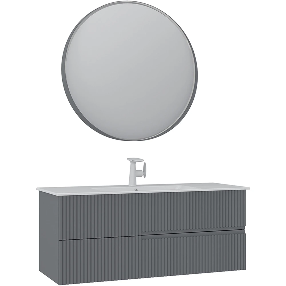 Orka Moonlight 120 Cm Mat Gri Banyo Dolabı Takımı - 5007406