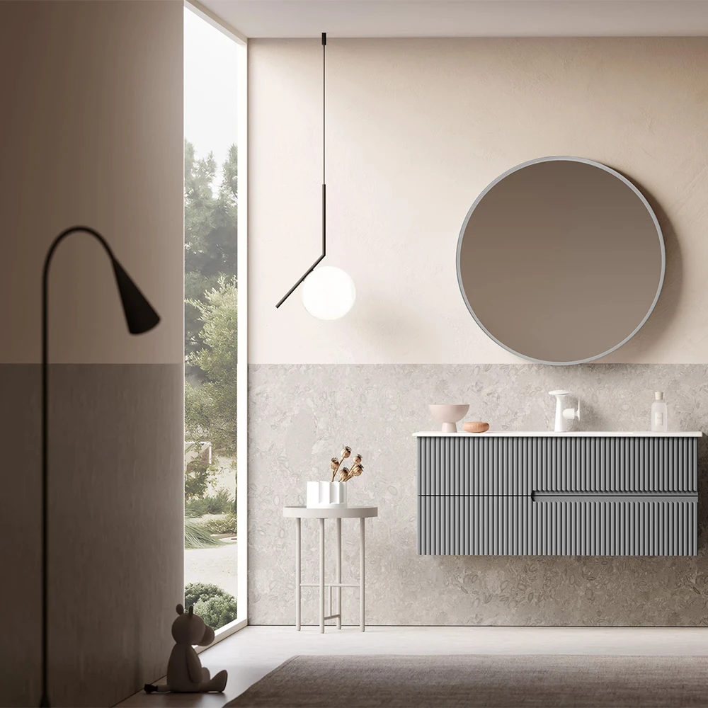 Orka Moonlight 120 Cm Mat Gri Banyo Dolabı Takımı - 5007406 2