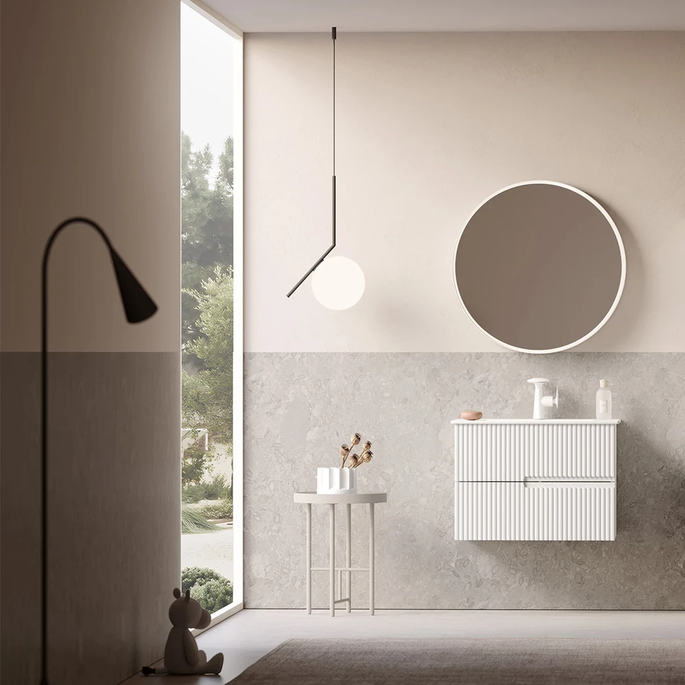Orka Moonlight 70 Cm Mat Beyaz Banyo Dolabı Takımı - 5003382 2