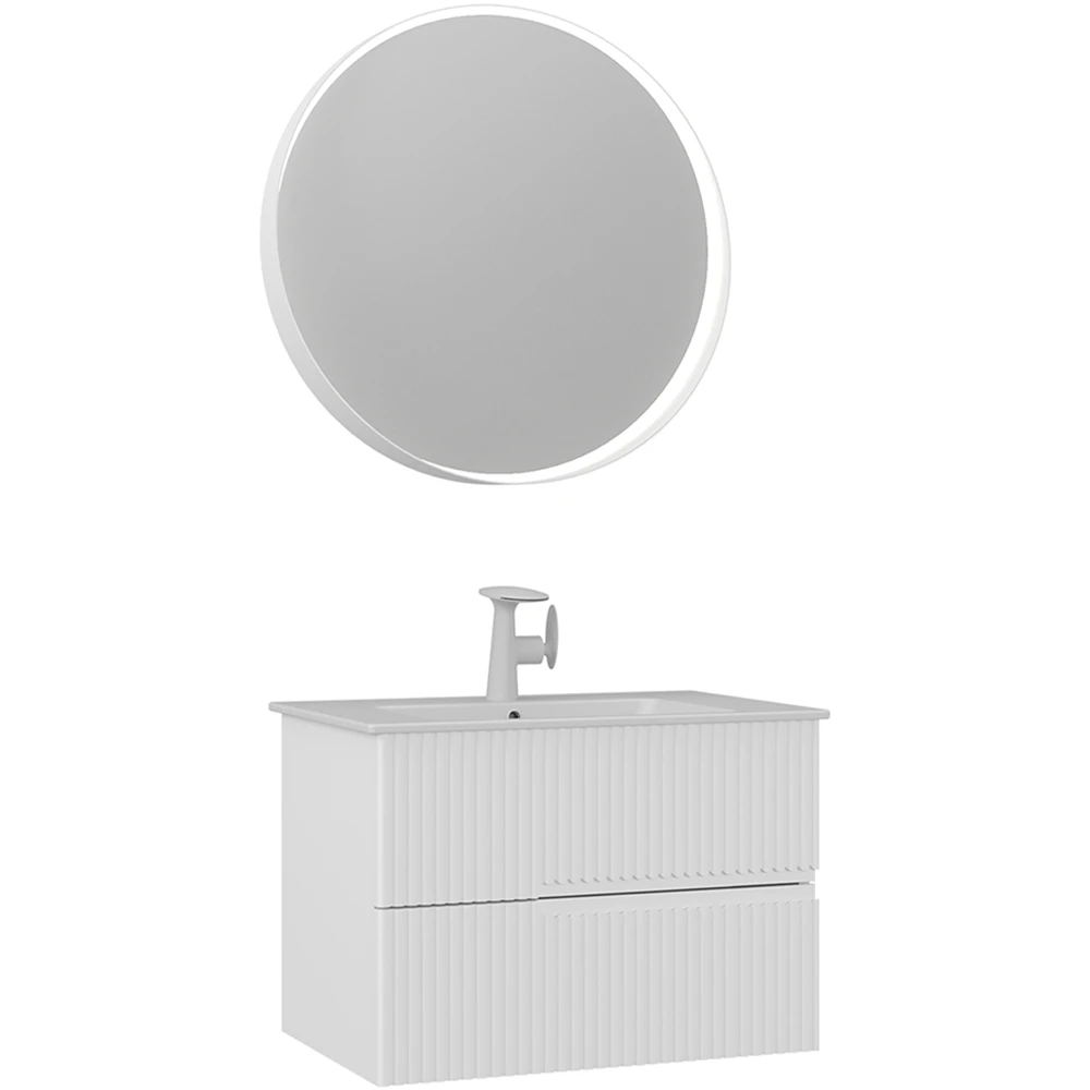 Orka Moonlight 70 Cm Mat Beyaz Banyo Dolabı Takımı - 5003382