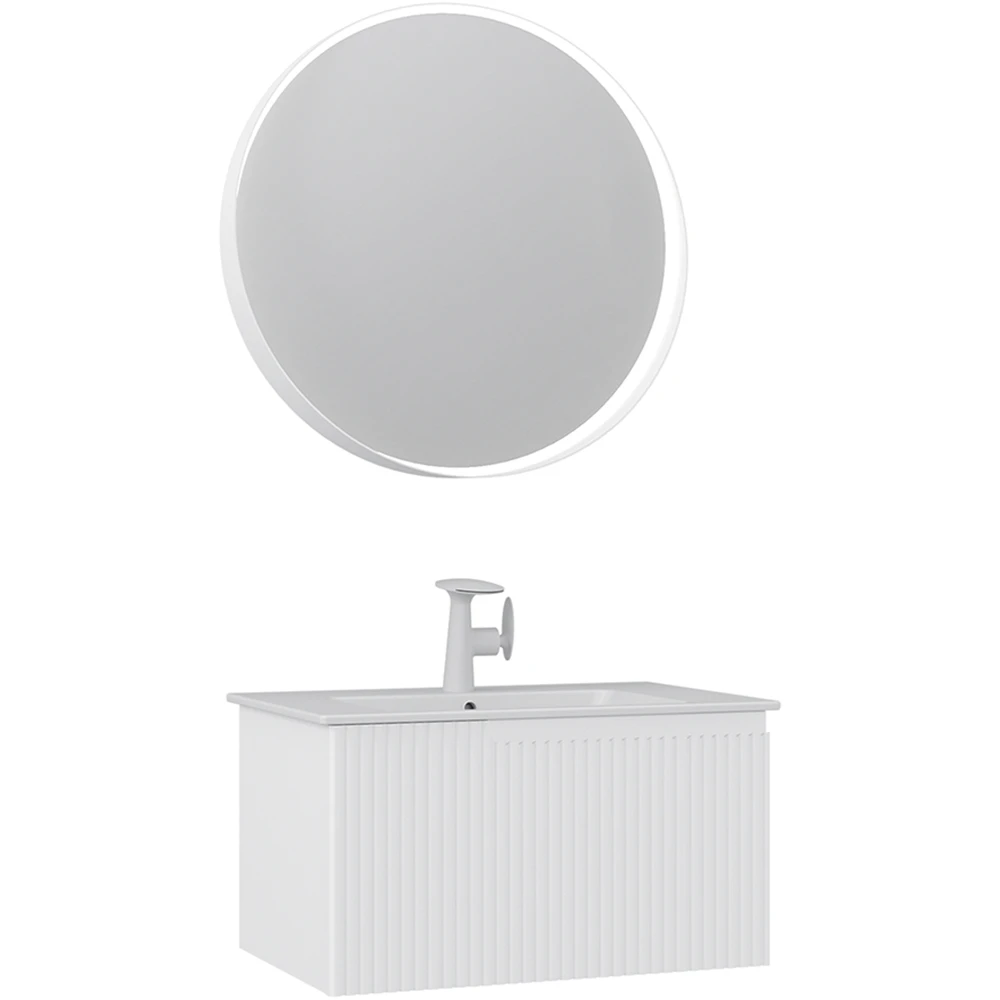 Orka Moonlight 70 Cm Mat Beyaz Banyo Dolabı Takımı - 5006124