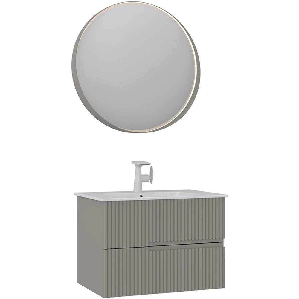 Orka Moonlight 70 Cm Mat Vizon Banyo Dolabı Takımı - 5003387