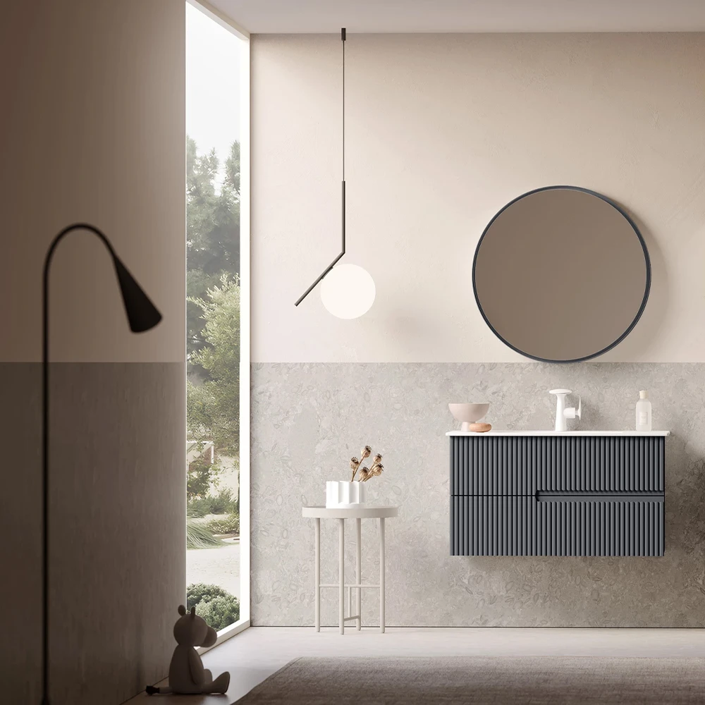 Orka Moonlight 90 Cm Mat Antrasit Banyo Dolabı Takımı - 5003392 2