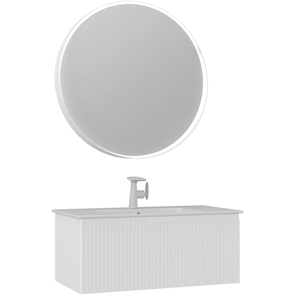 Orka Moonlight 90 Cm Mat Beyaz Banyo Dolabı Takımı - 5006095