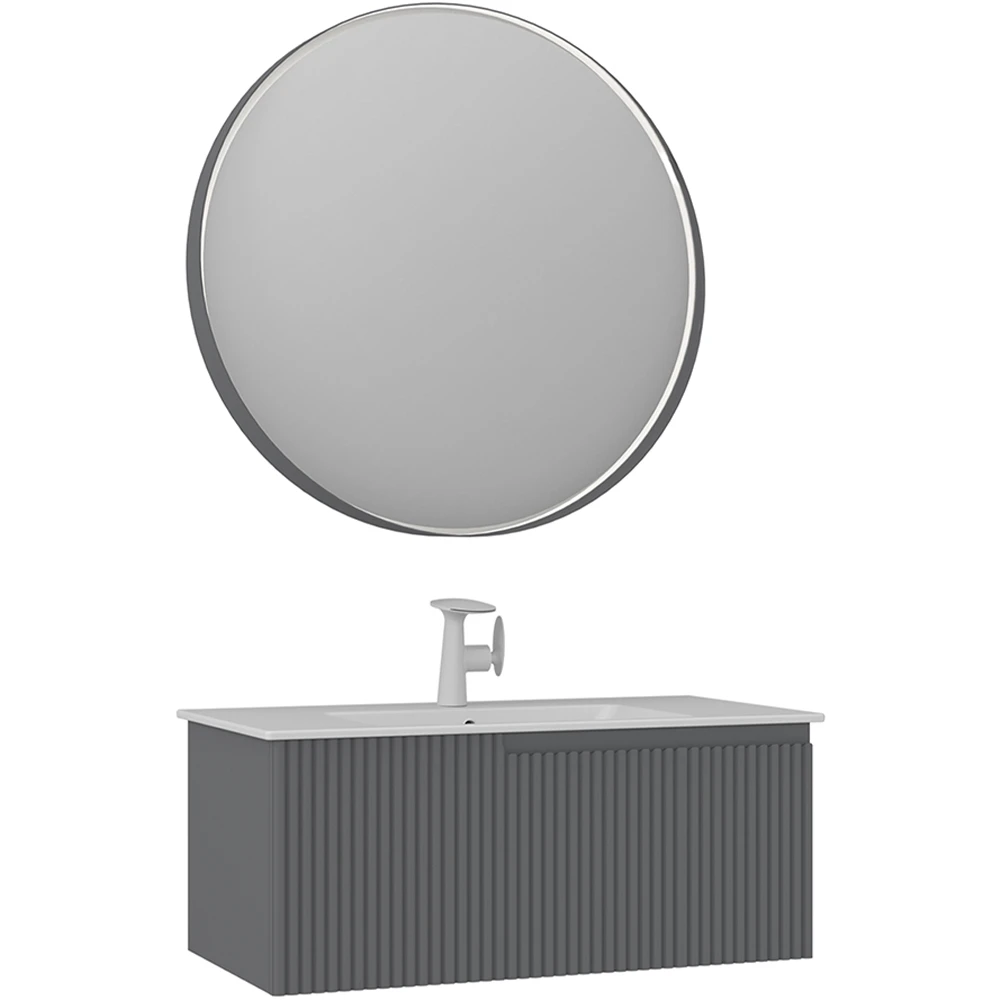 Orka Moonlight 90 Cm Mat Gri Banyo Dolabı Takımı - 5006096