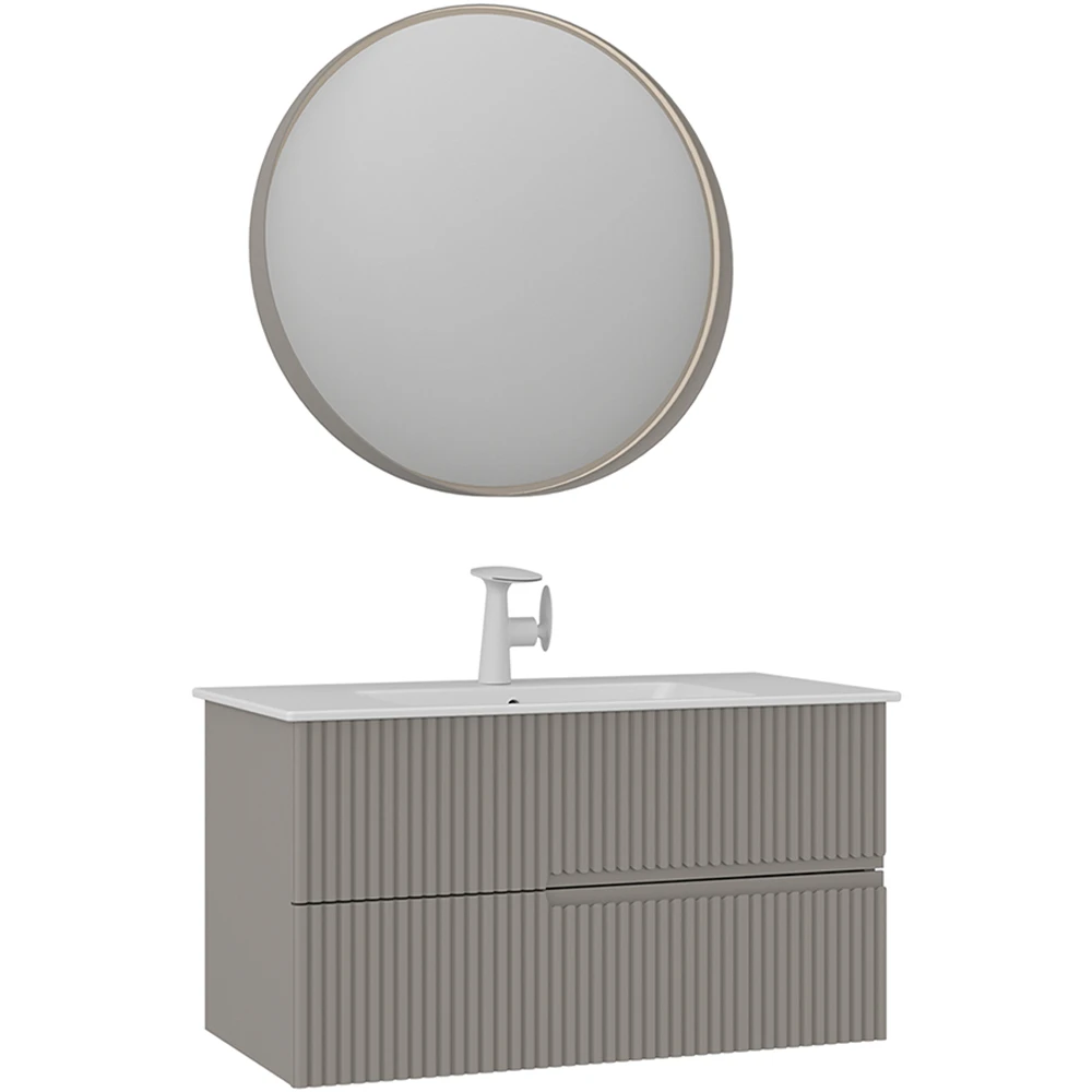 Orka Moonlight 90 Cm Mat Vizon Banyo Dolabı Takımı - 5003394