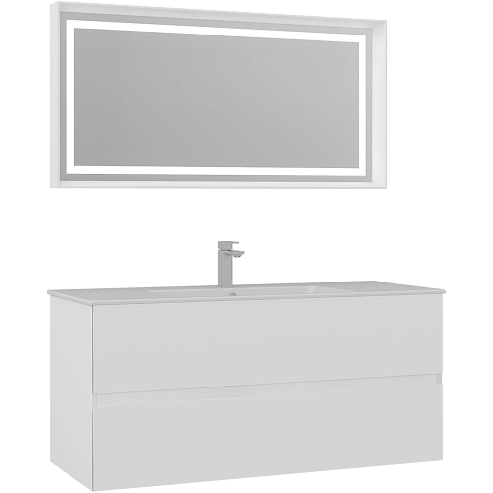 Orka Nest 120 Cm Mat Beyaz Banyo Dolabı Takımı