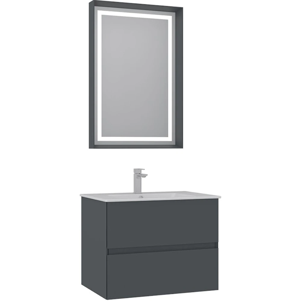 Orka Nest 70 Cm Mat Antrasit Banyo Dolabı Takımı