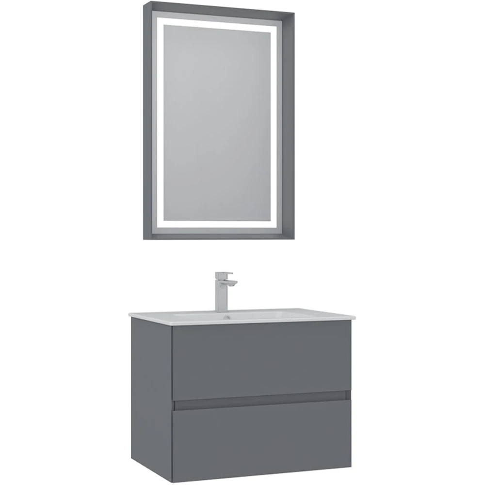 Orka Nest 70 Cm Mat Gri Banyo Dolabı Takımı