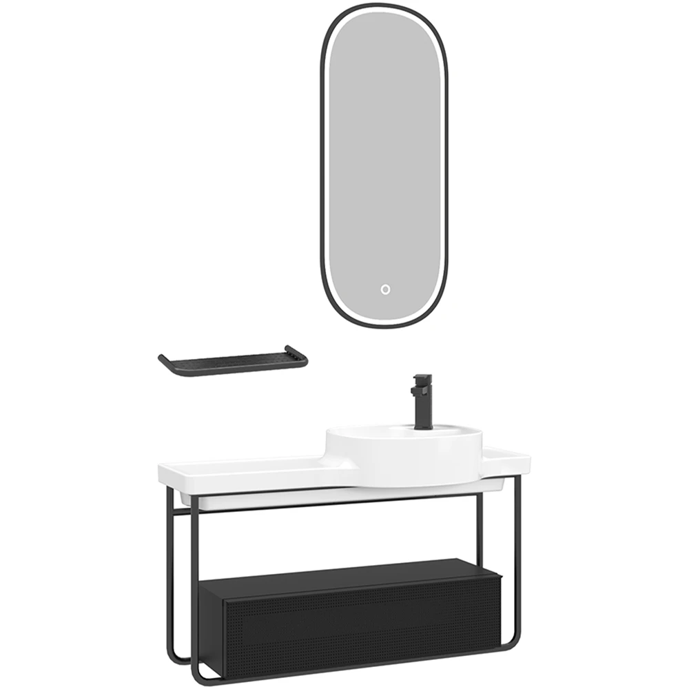 Orka Noto 100 Cm Siyah Banyo Dolabı Takımı