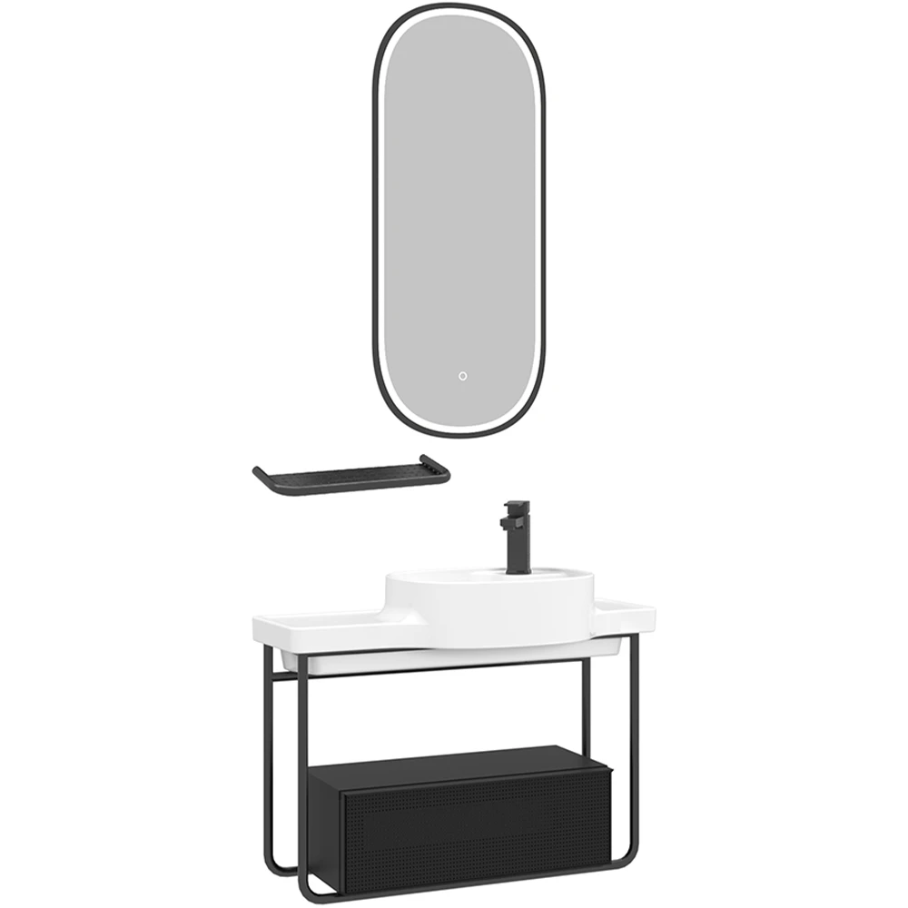 Orka Noto 80 Cm Siyah Banyo Dolabı Takımı