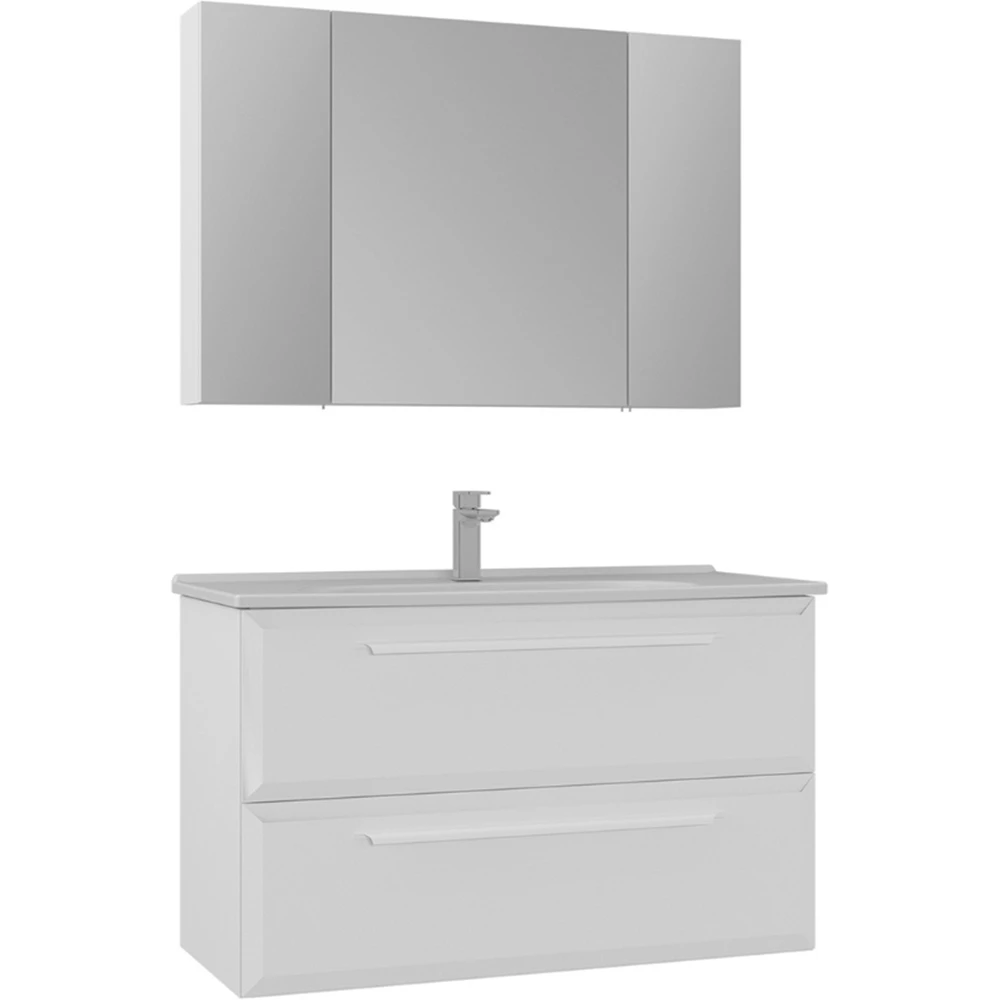 Orka Nuvola 100 Cm Parlak Beyaz Banyo Dolabı Takımı