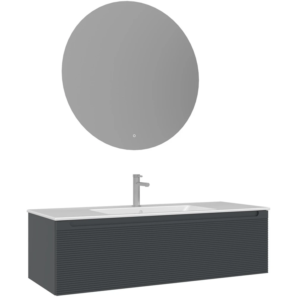 Orka Olbia 120 Cm Mat Antrasit Banyo Dolabı Takımı