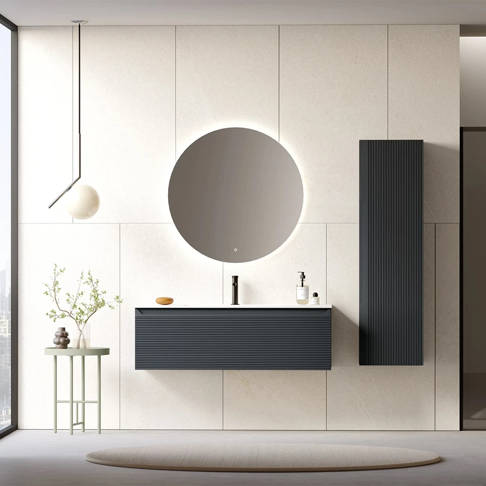 Orka Olbia 120 Cm Mat Antrasit Banyo Dolabı Takımı 2