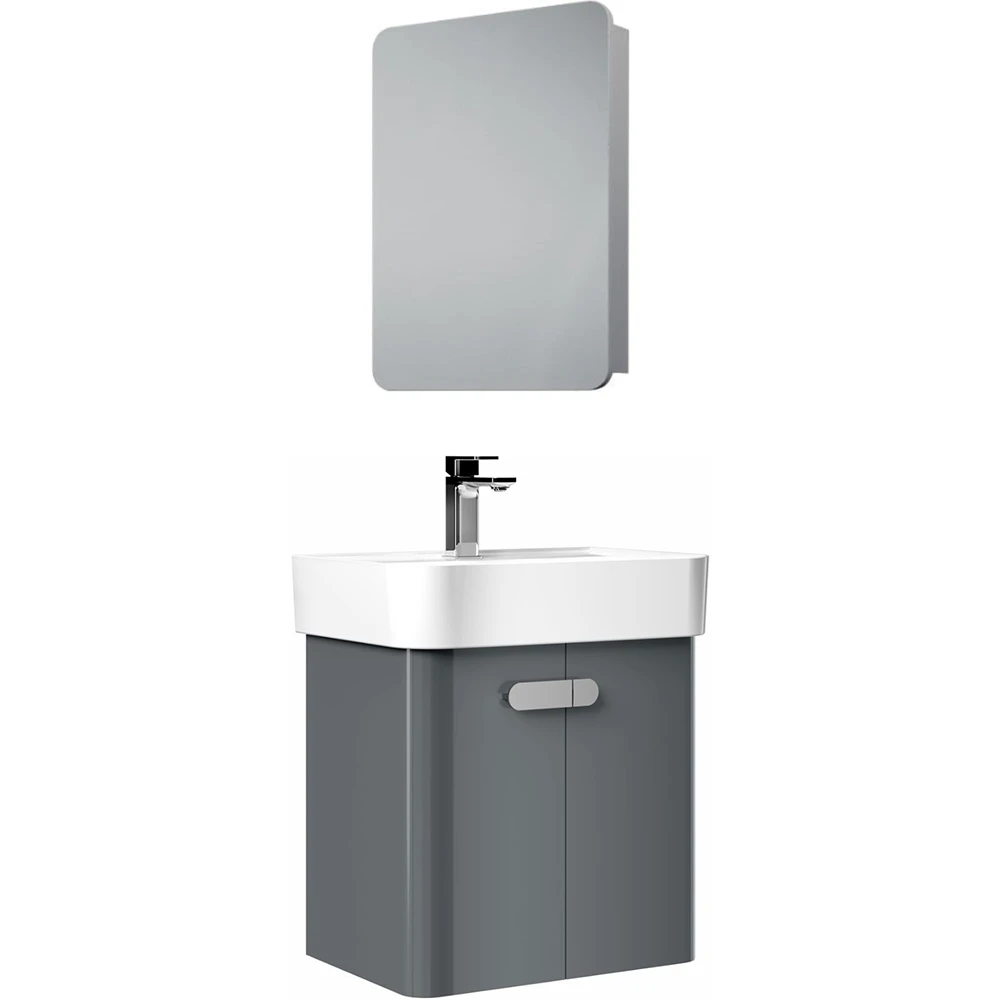 Orka Orbit 55 Cm Parlak Antrasit Banyo Dolabı Takımı